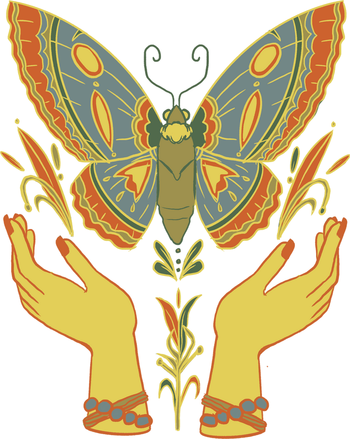 Art Nouveau Vintage Witchy Butterfly